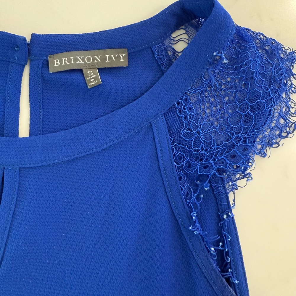 Brixon Ivy Blue Lace Detail Top